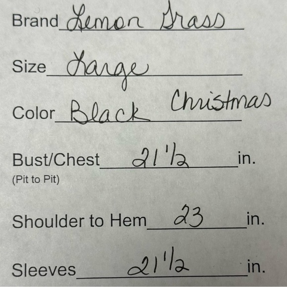 Lemon Grass Black Reindeer Embroidered Christmas Top Women’s Large Cotton - Picture 9 of 9